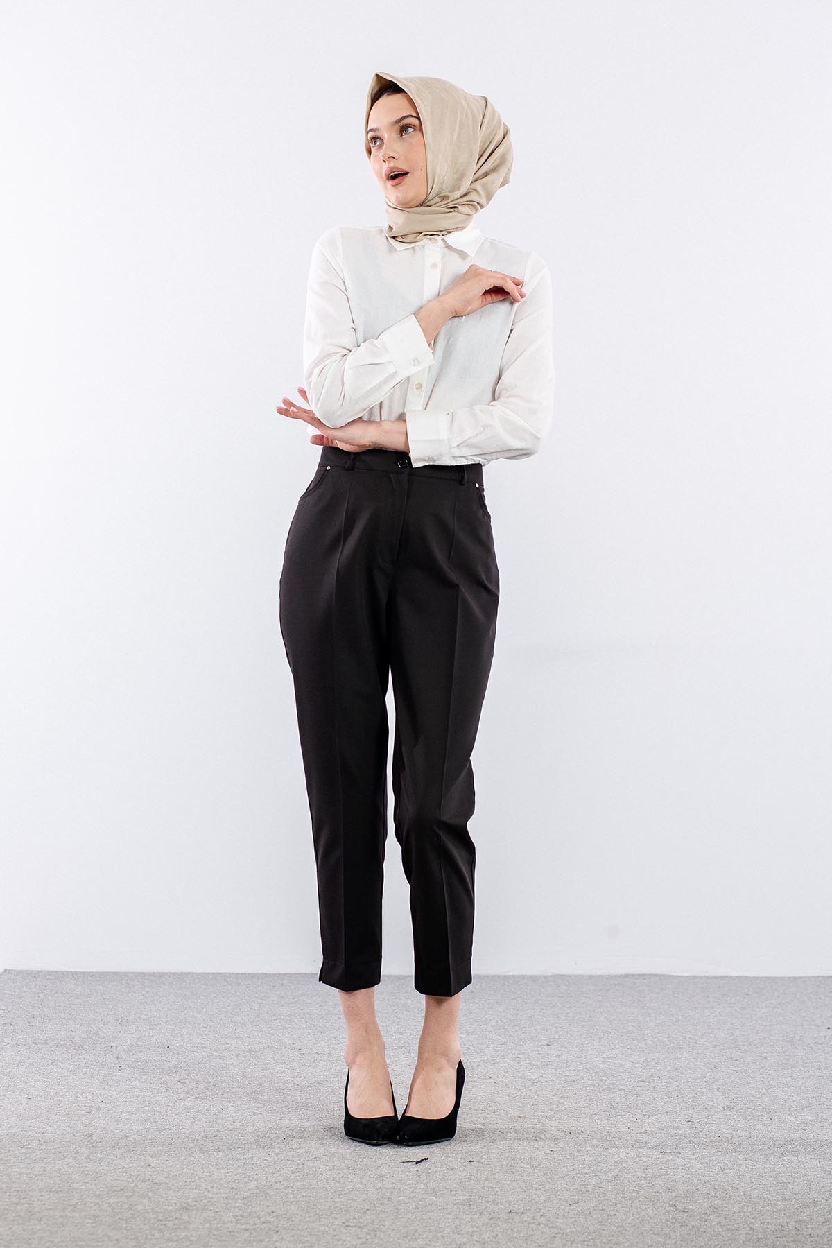 1182 Pantolon 44-54 - Siyah - 3