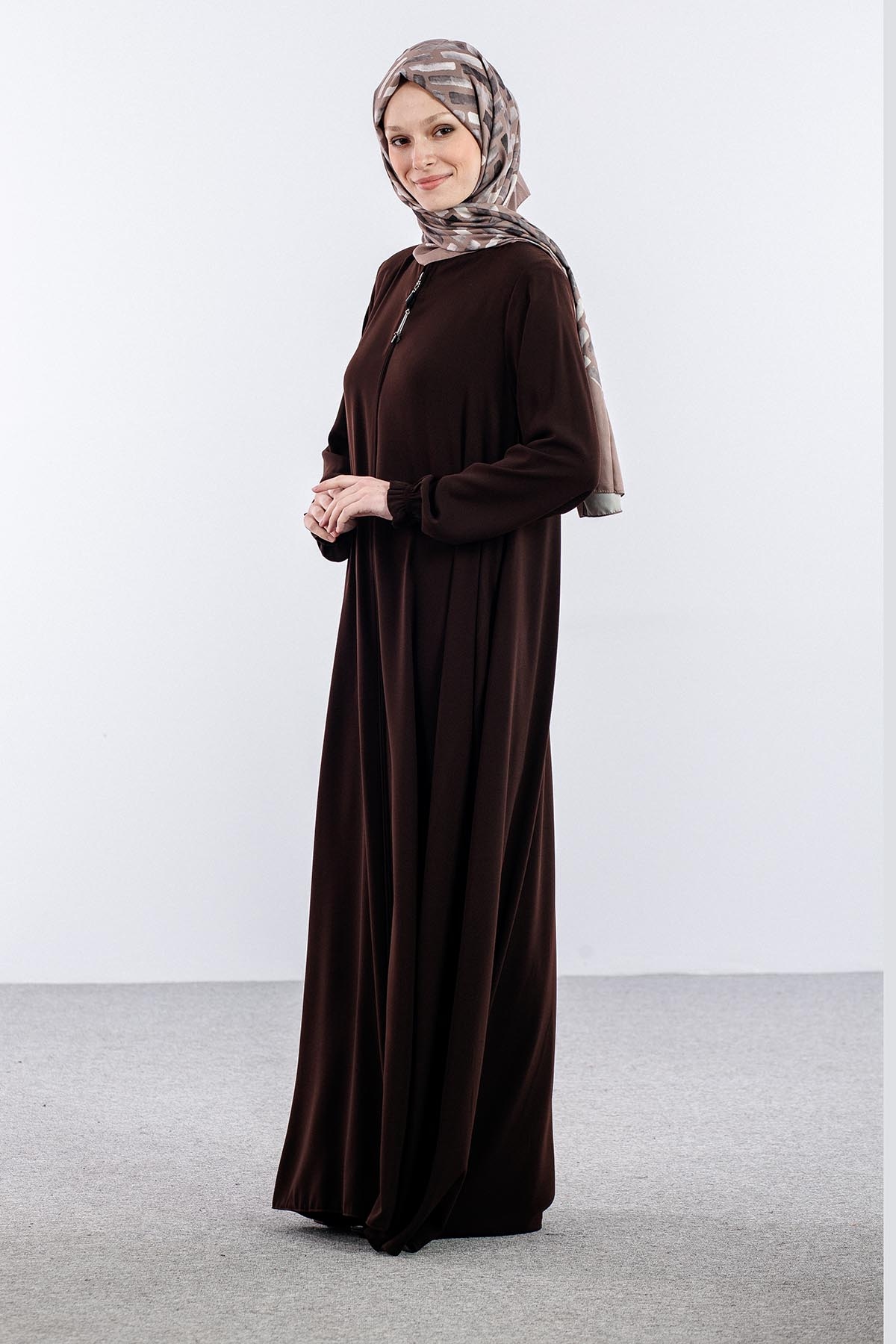 19031 Ferace 38-50 Rabia Krep - Kahve - 2