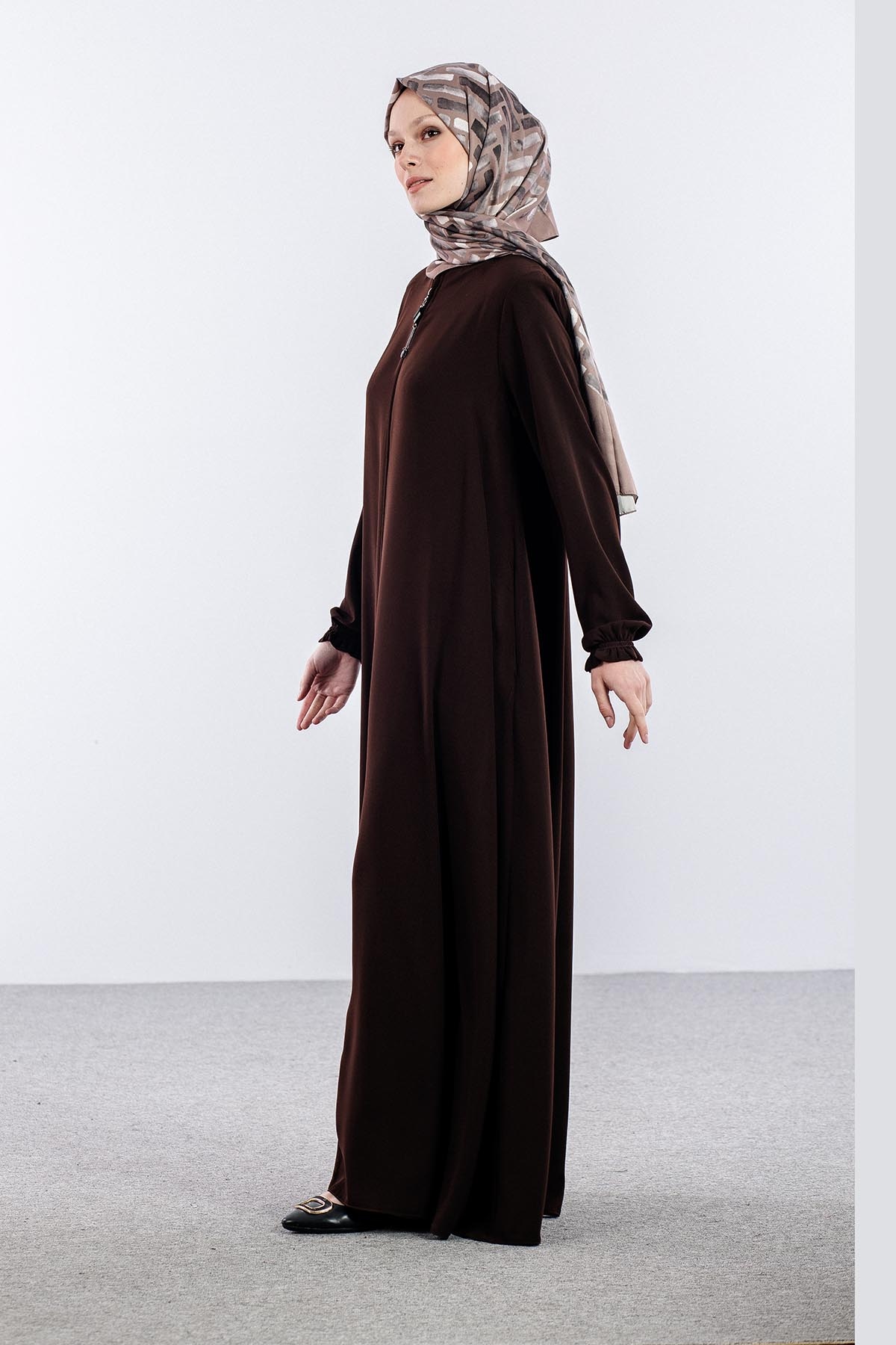19031 Ferace 38-50 Rabia Krep - Kahve - 3