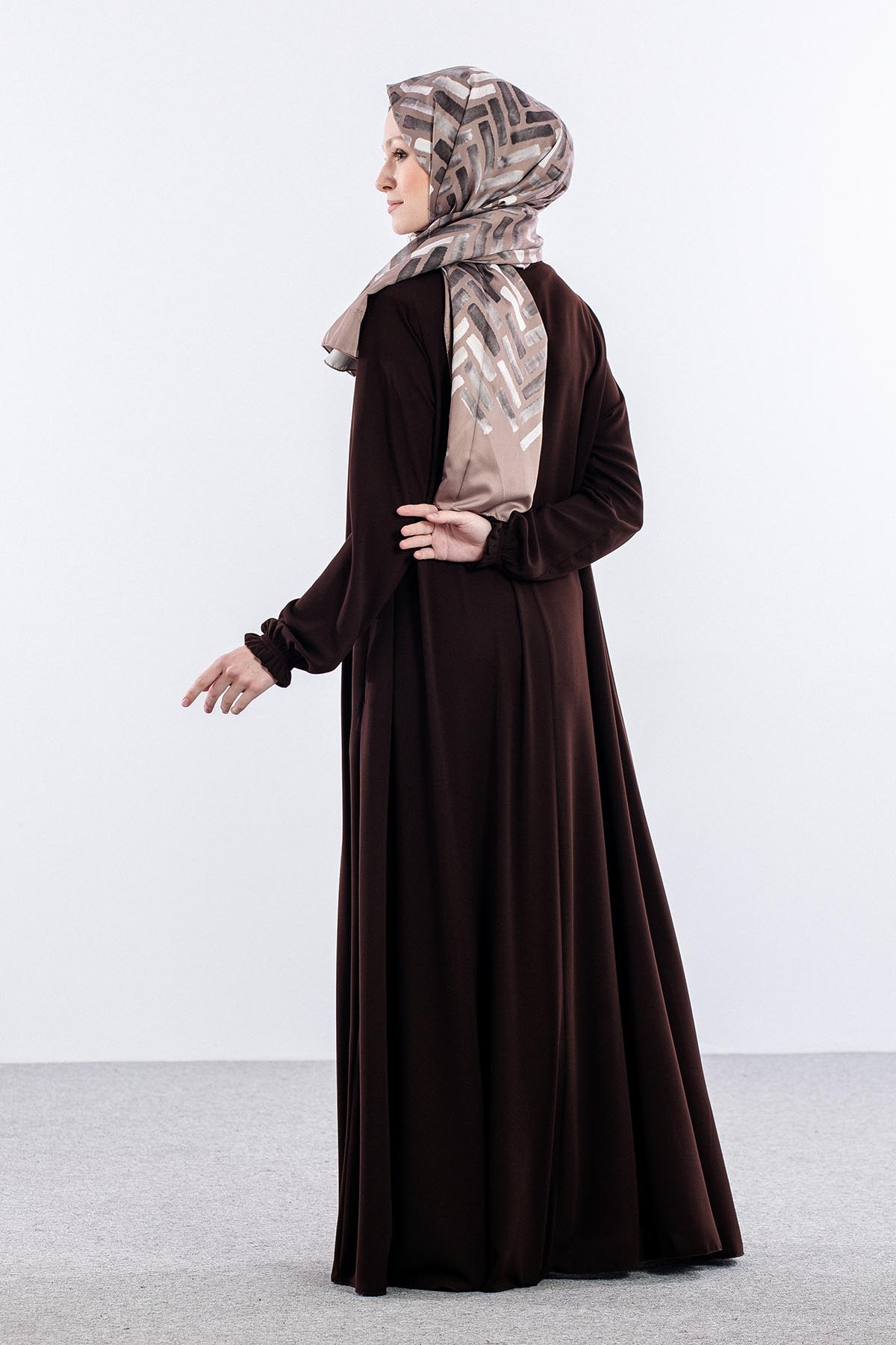 19031 Ferace 38-50 Rabia Krep - Kahve - 4