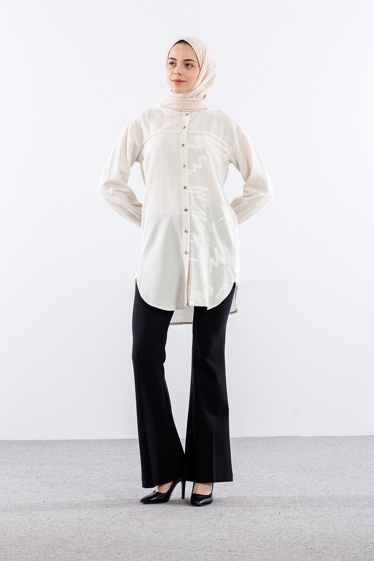 2020 Tunik M-l-xl-2xl Keten - Bej - 1