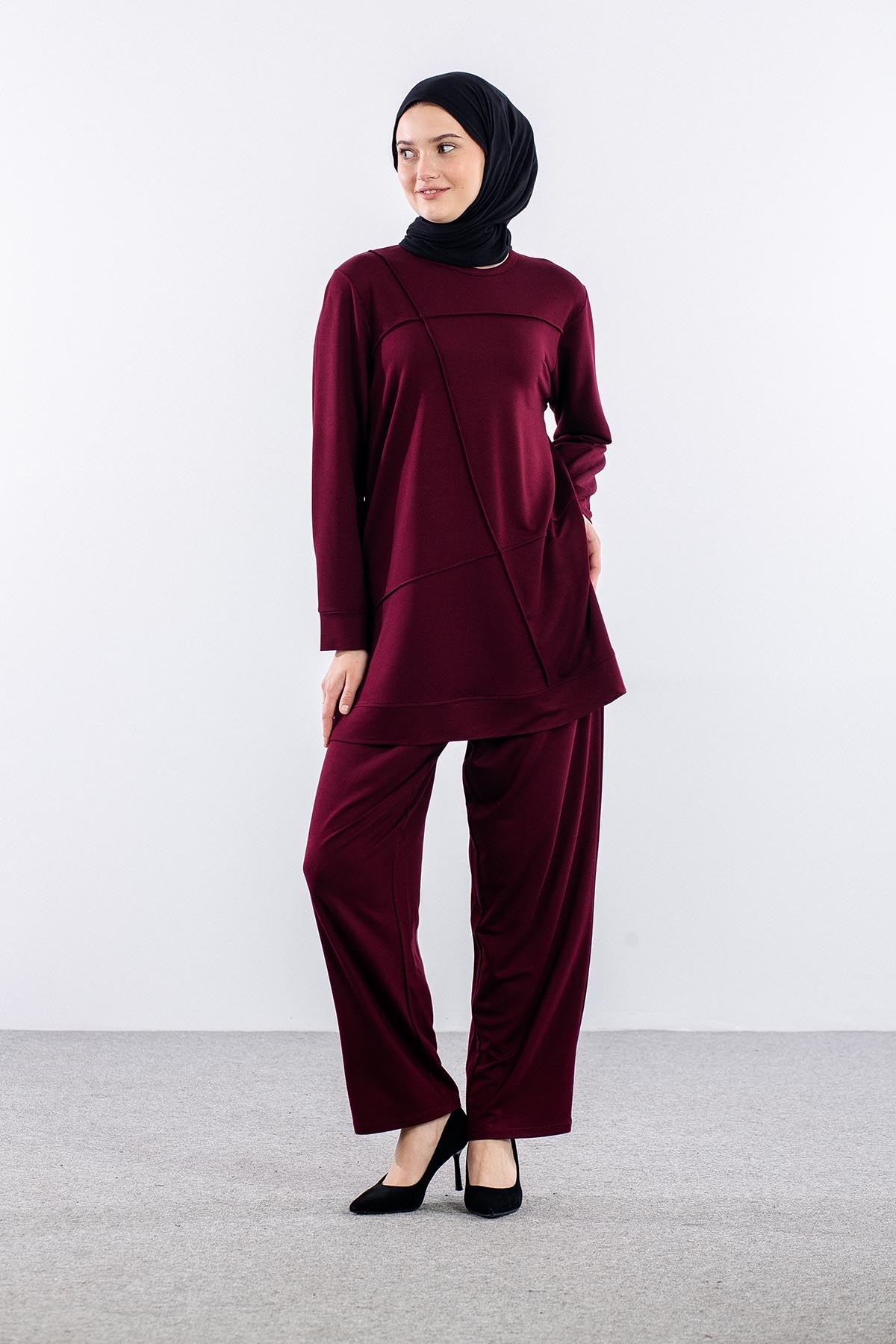2083 Takim 44-50 Cima Detay - Bordo - 2