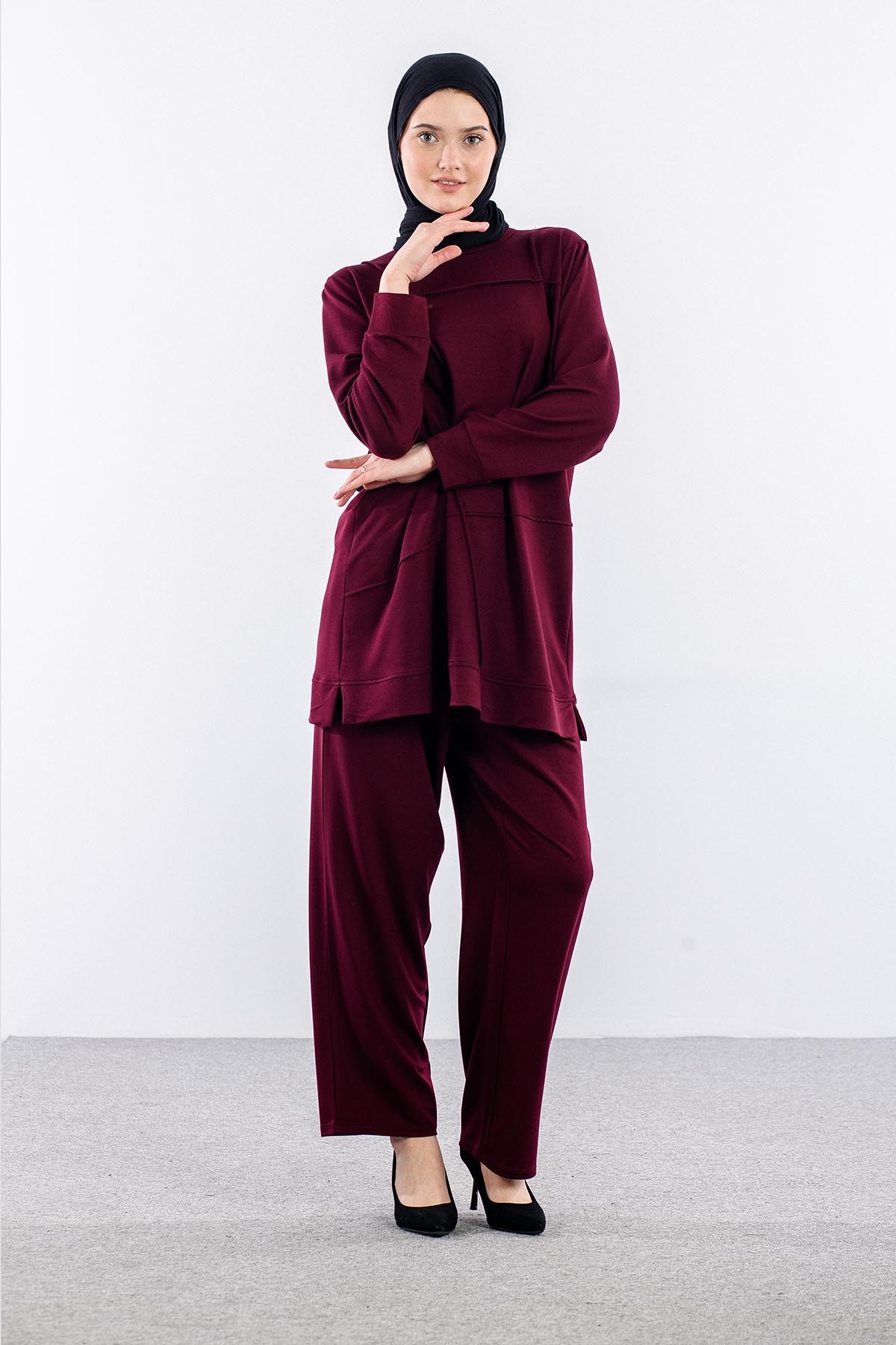 2083 Takim 44-50 Cima Detay - Bordo - 3