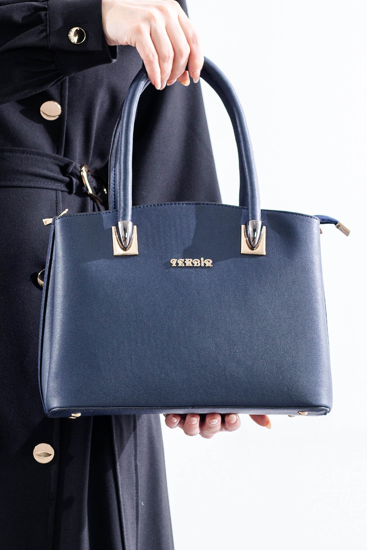 21657 şik Bayan çanta - Lacivert - 2