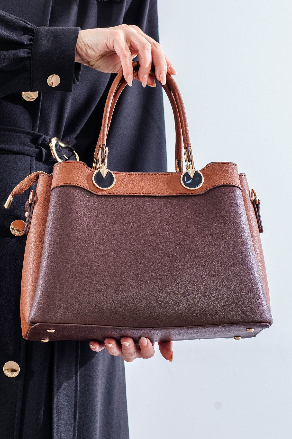 21666 şik Bayan çanta - Kahve - 1