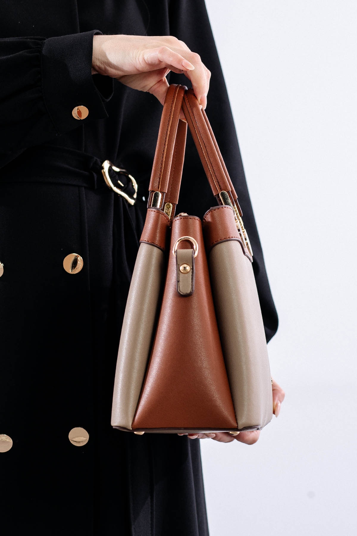 21666 şik Bayan çanta - Vizon - 2