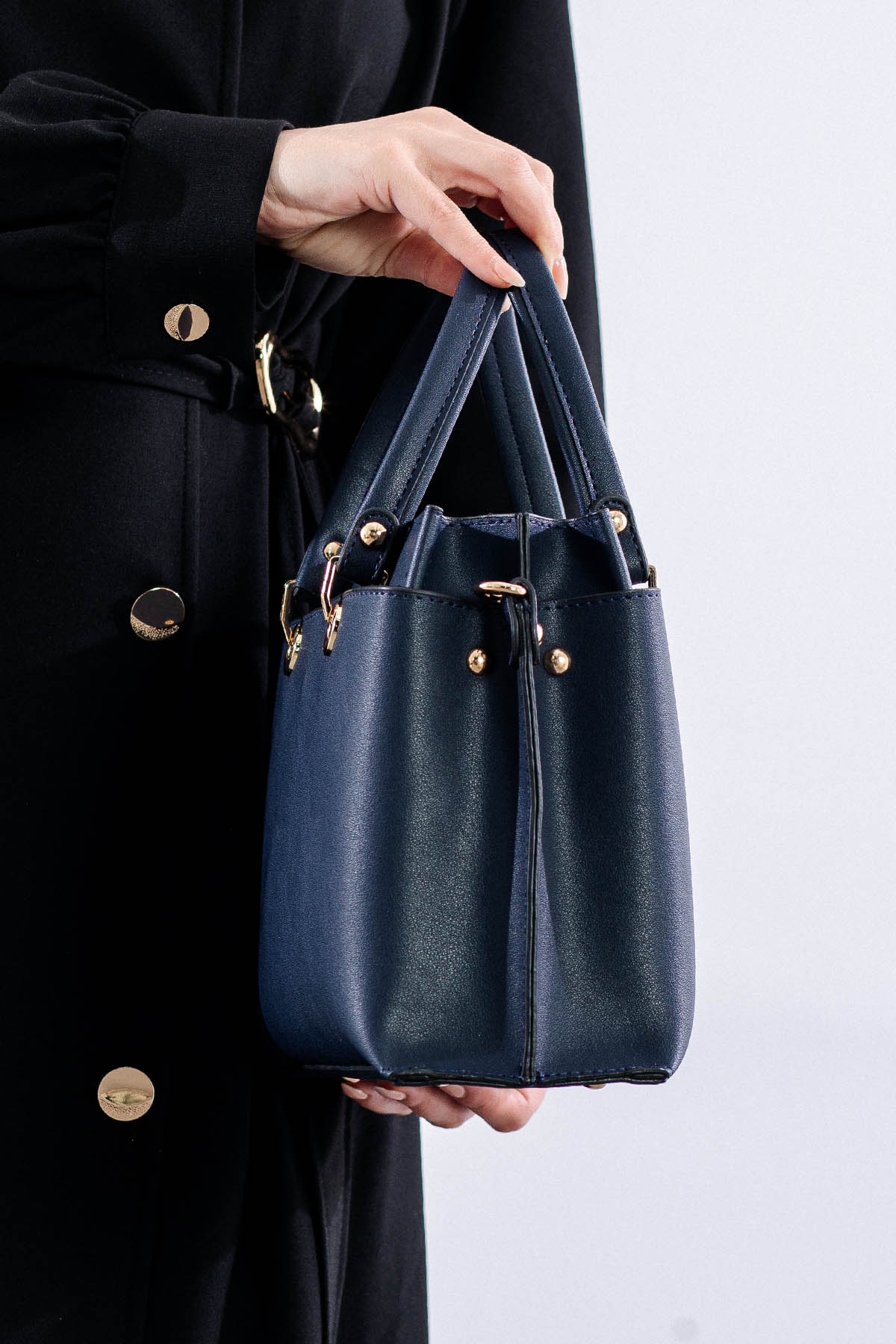 21701 şik Bayan çanta - Lacivert - 2