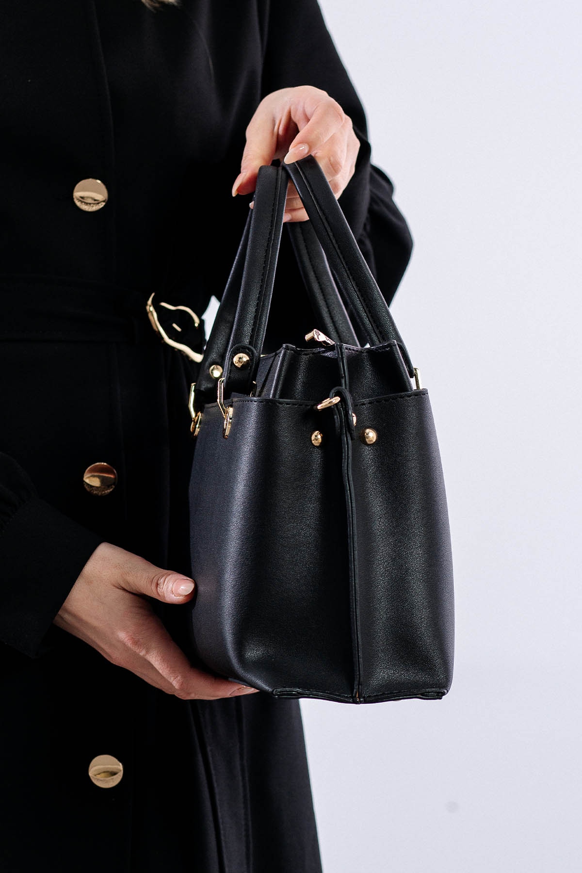 21701 şik Bayan çanta - Siyah - 2