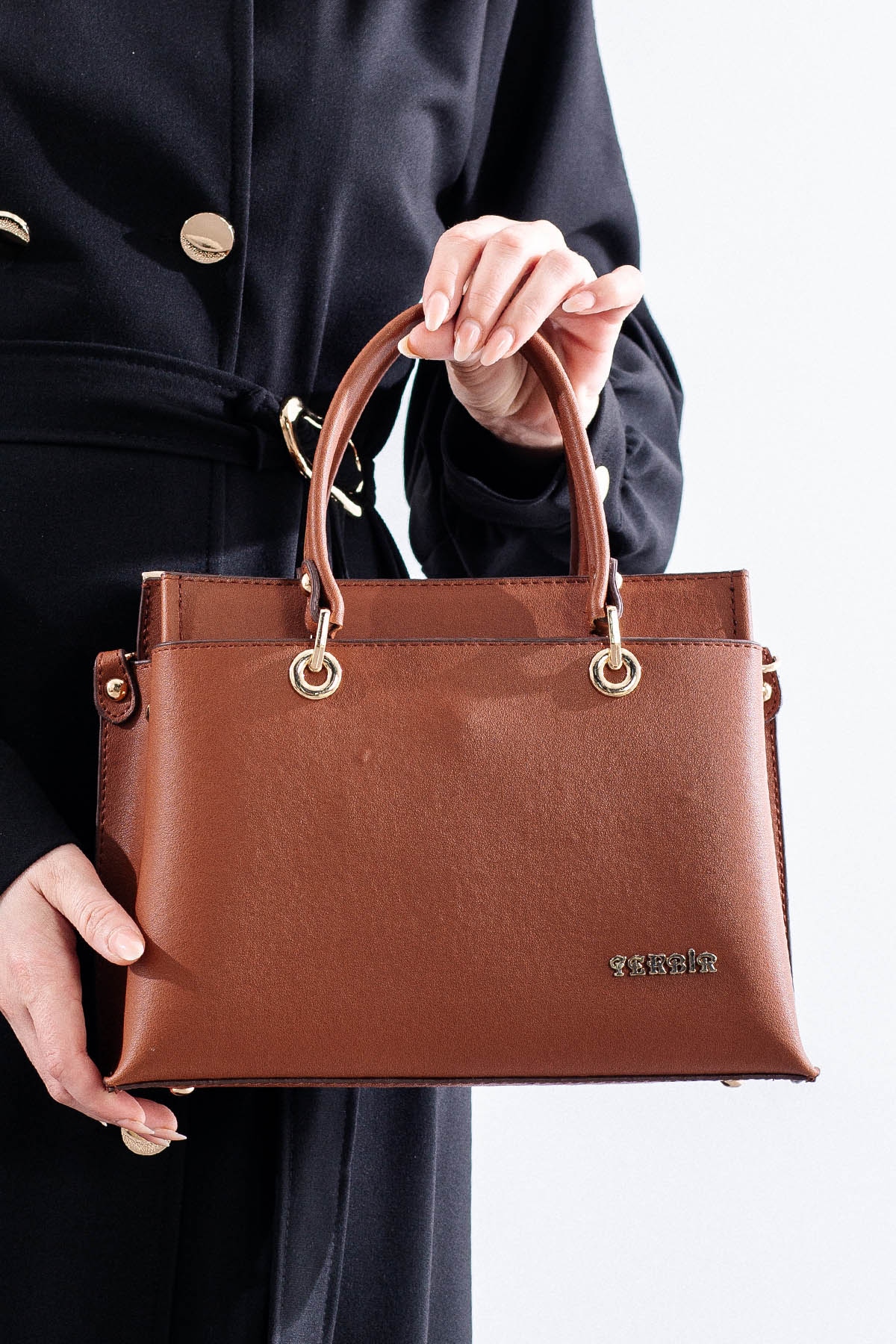 21701 şik Bayan çanta - Taba - 1