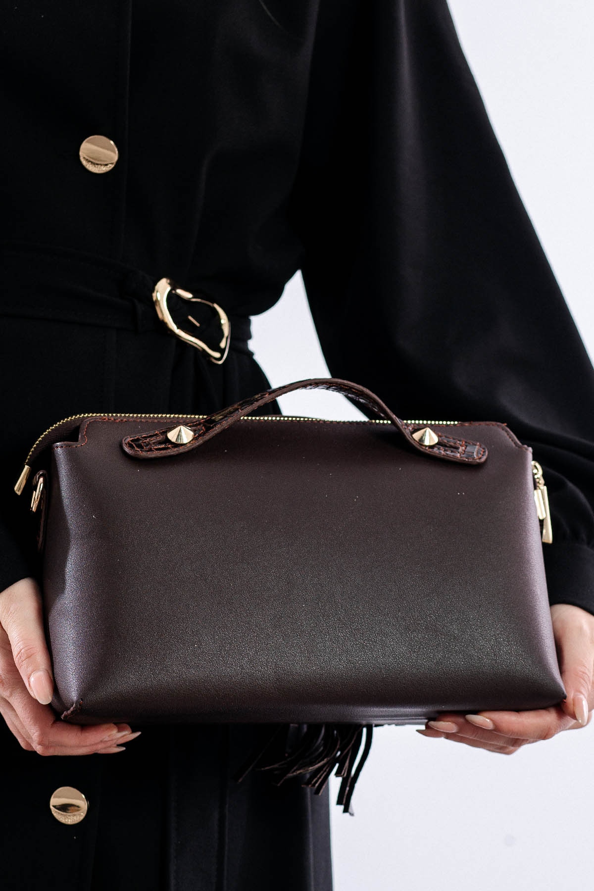 21794 şik Bayan çanta - Kahve - 3