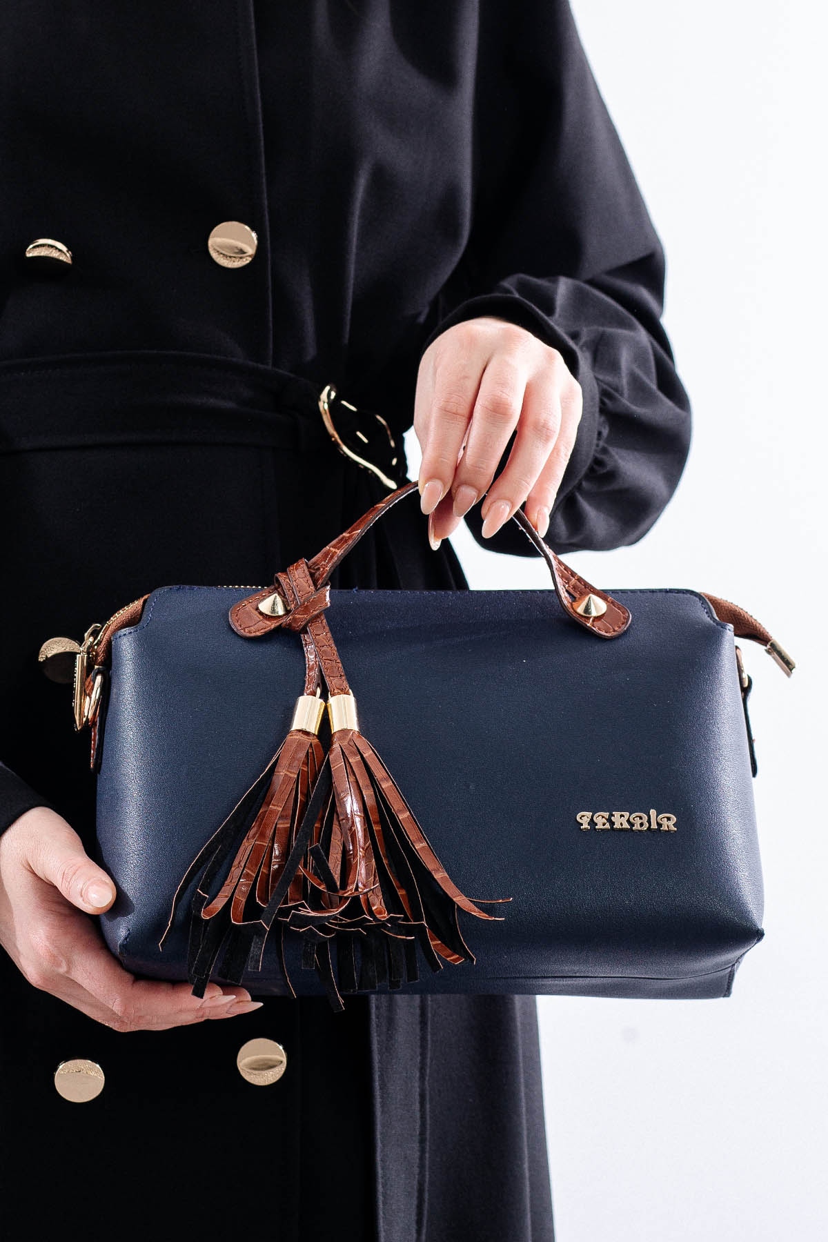 21794 şik Bayan çanta - Lacivert - 1