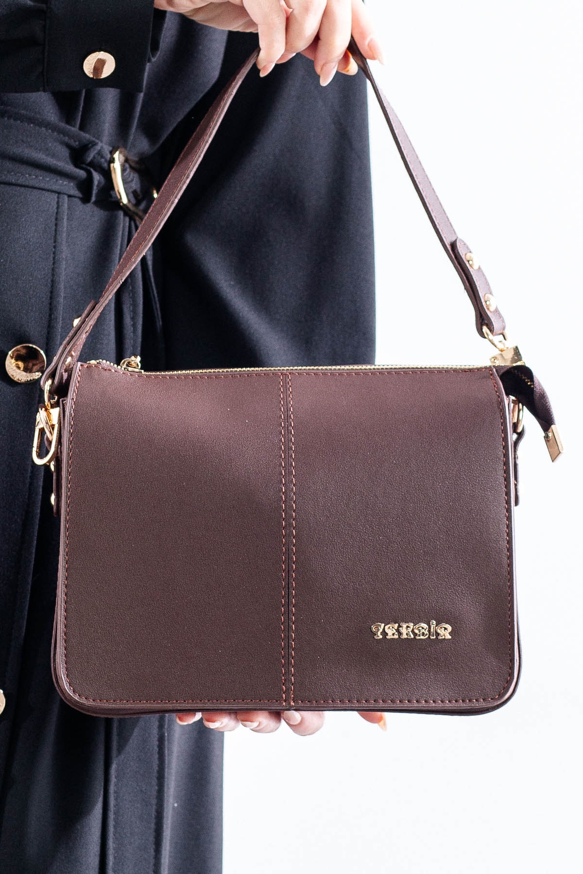 21796 şik Bayan çanta - Kahve - 1