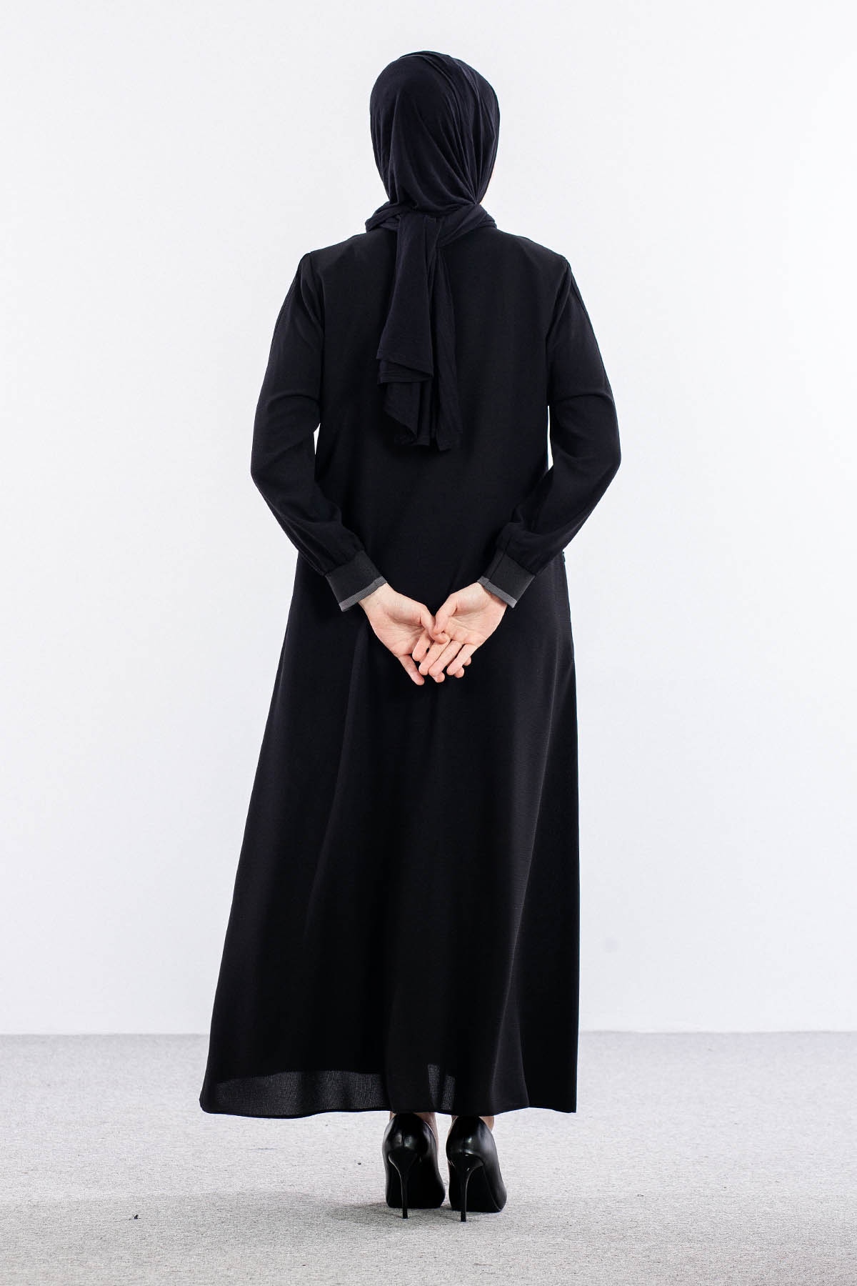 2190 Ferace 46-52 Zimba Detay Petek - Siyah - 5