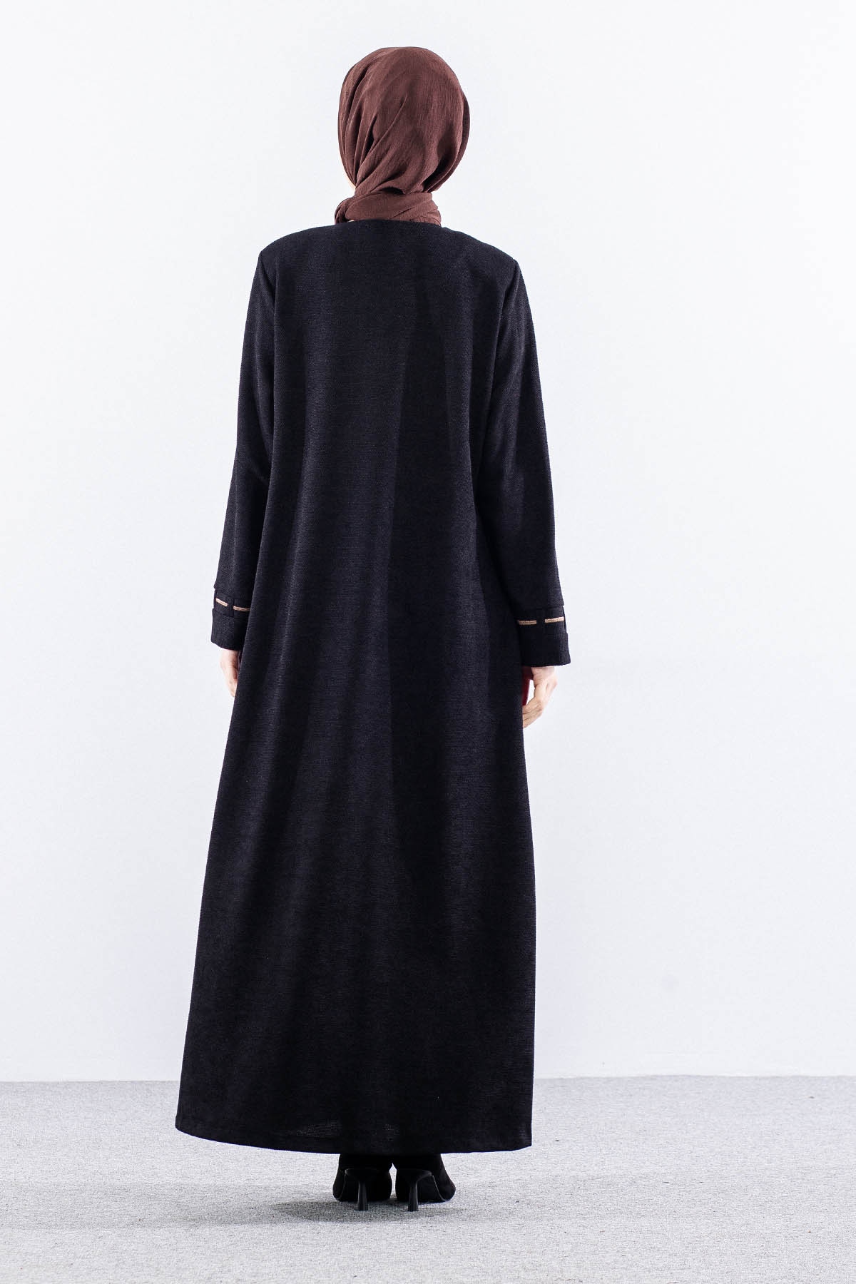 2264 Ferace 46-56 Sonil Birit Detay - Siyah_tas - 4