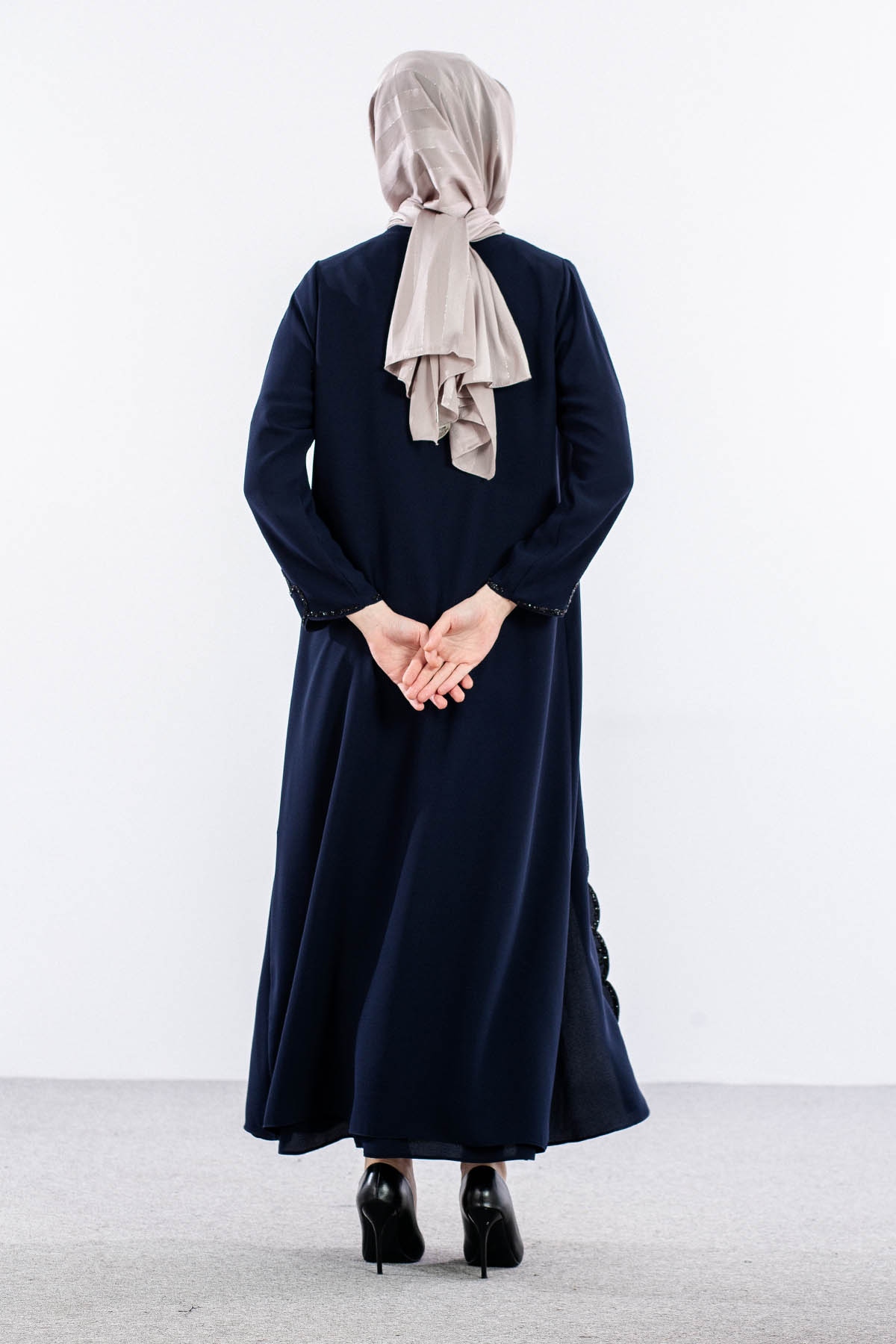 2298 2li̇ Kaftan 42-52 - Lacivert - 4