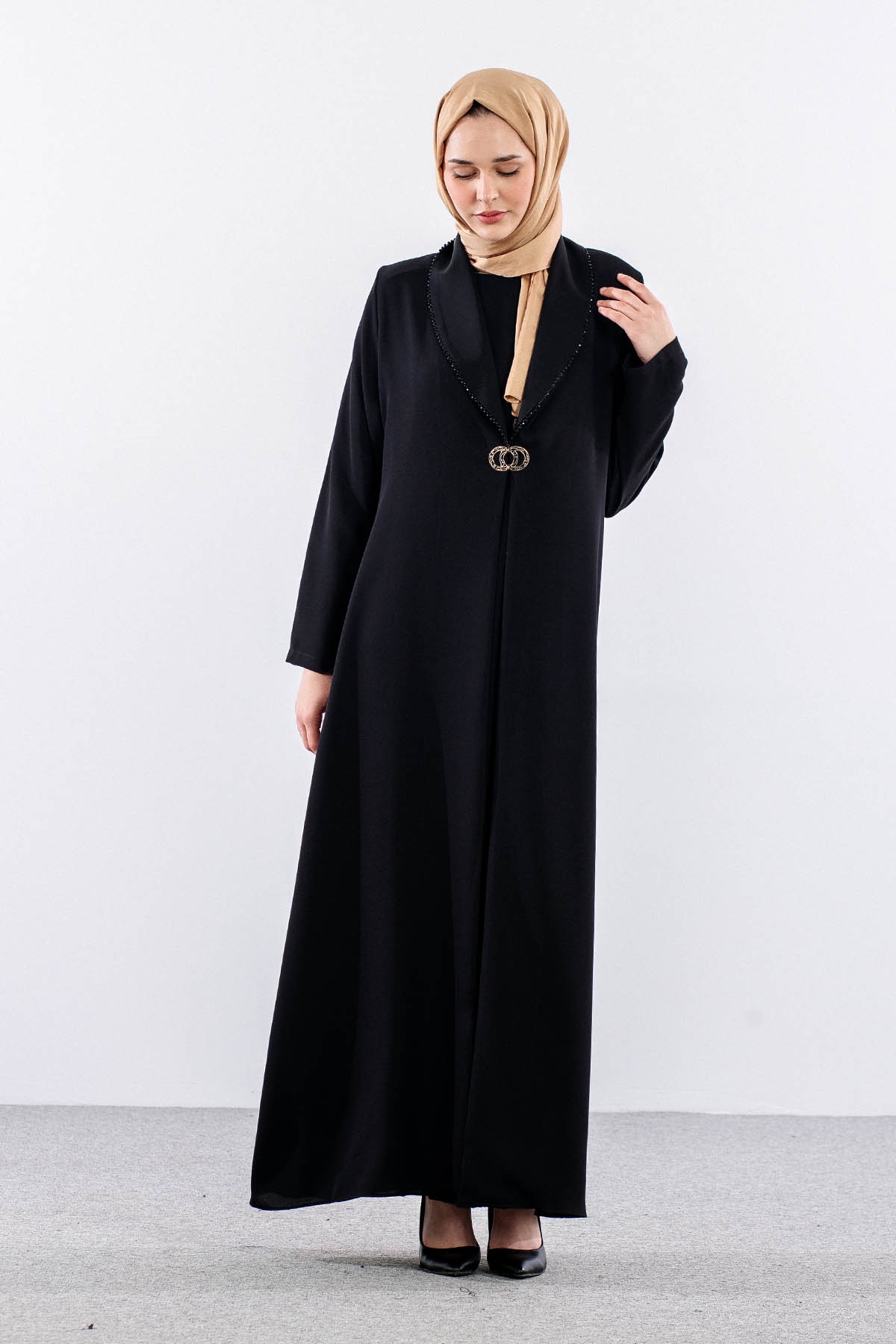2331 2li̇ şik Kaftan 42-52 - Siyah - 5