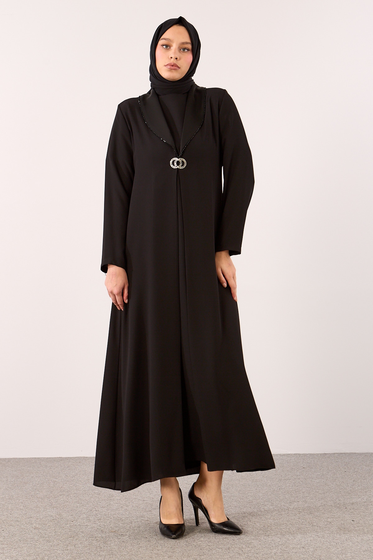 2331 2li̇ şik Kaftan 42-54 - Siyah - 1