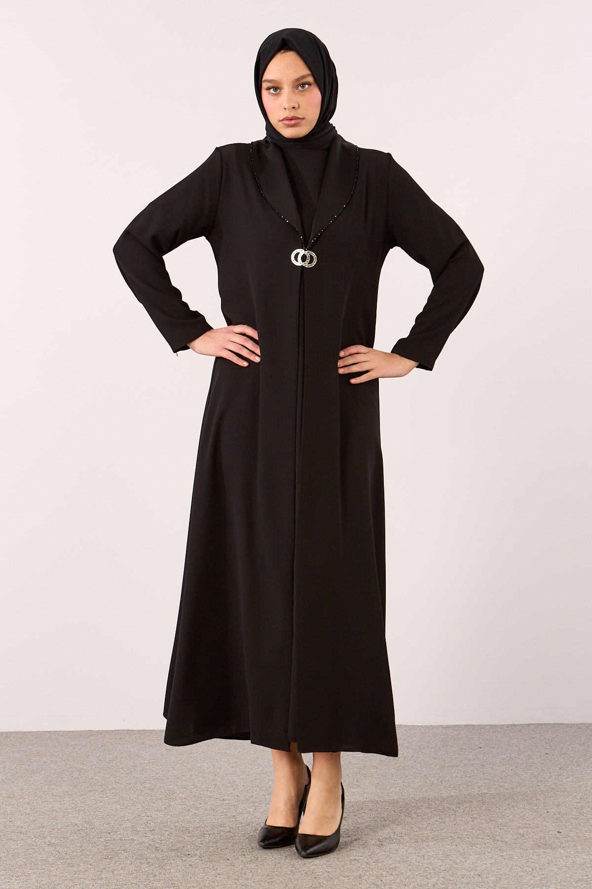 2331 2li̇ şik Kaftan 42-54 - Siyah - 2