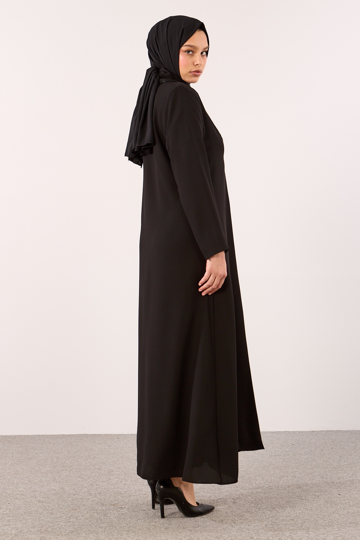 2331 2li̇ şik Kaftan 42-54 - Siyah - 5
