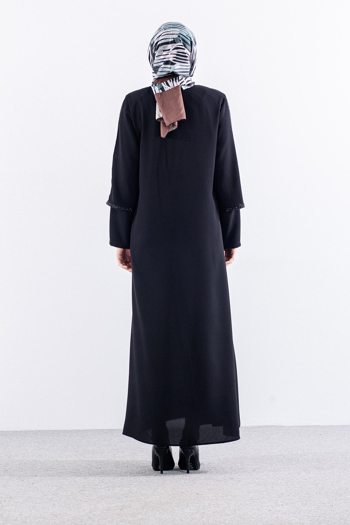 2392 Ferace 44-54 çi̇ft Kol Tasli - Siyah - 4