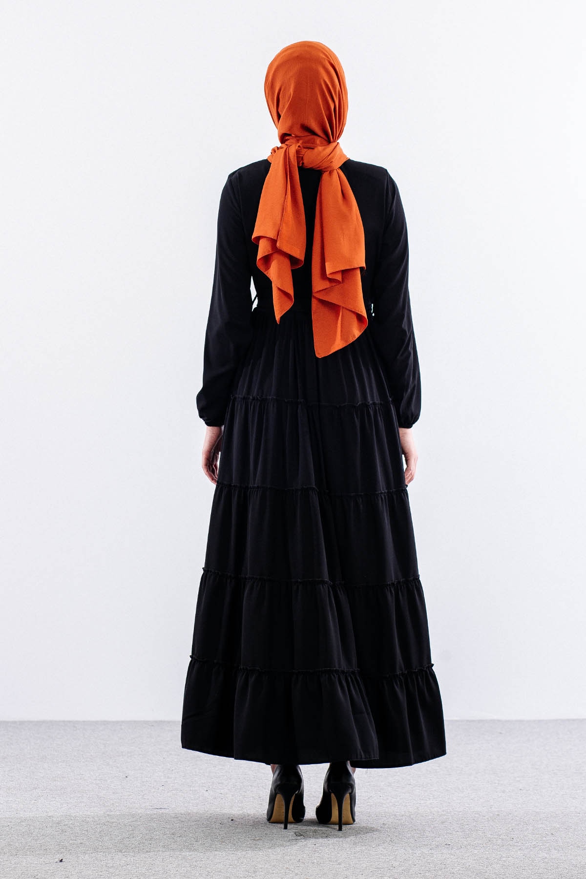 2455 Ferace 38-52 5 Katli - Siyah - 6