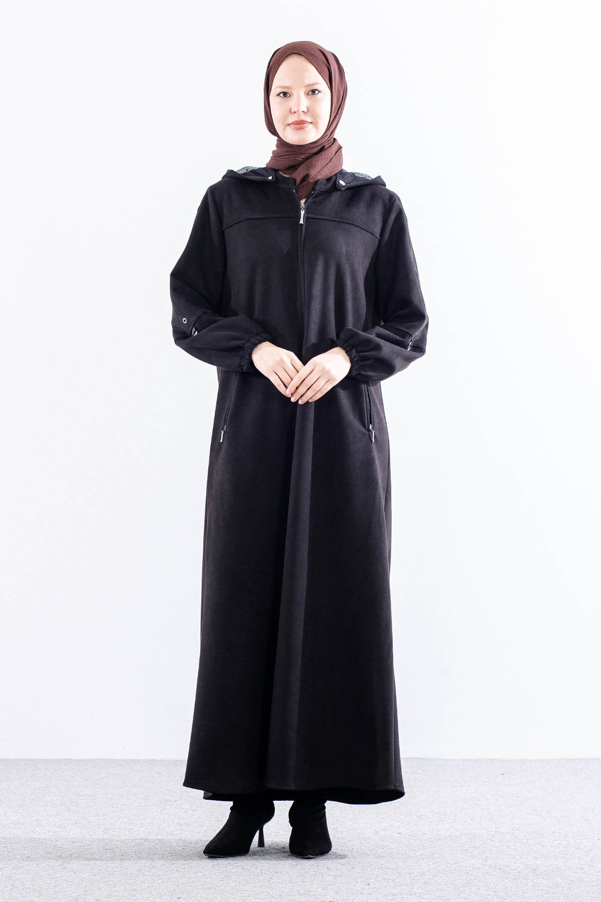 2543 Suet Pardesü 42-52 (690 Model) - Siyah - 1