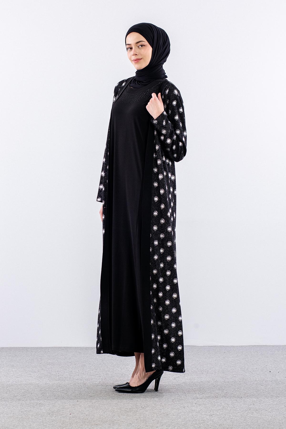 2559 2li̇ Bayan Elbise L-xl-xxl-3xl - Siyah - 4