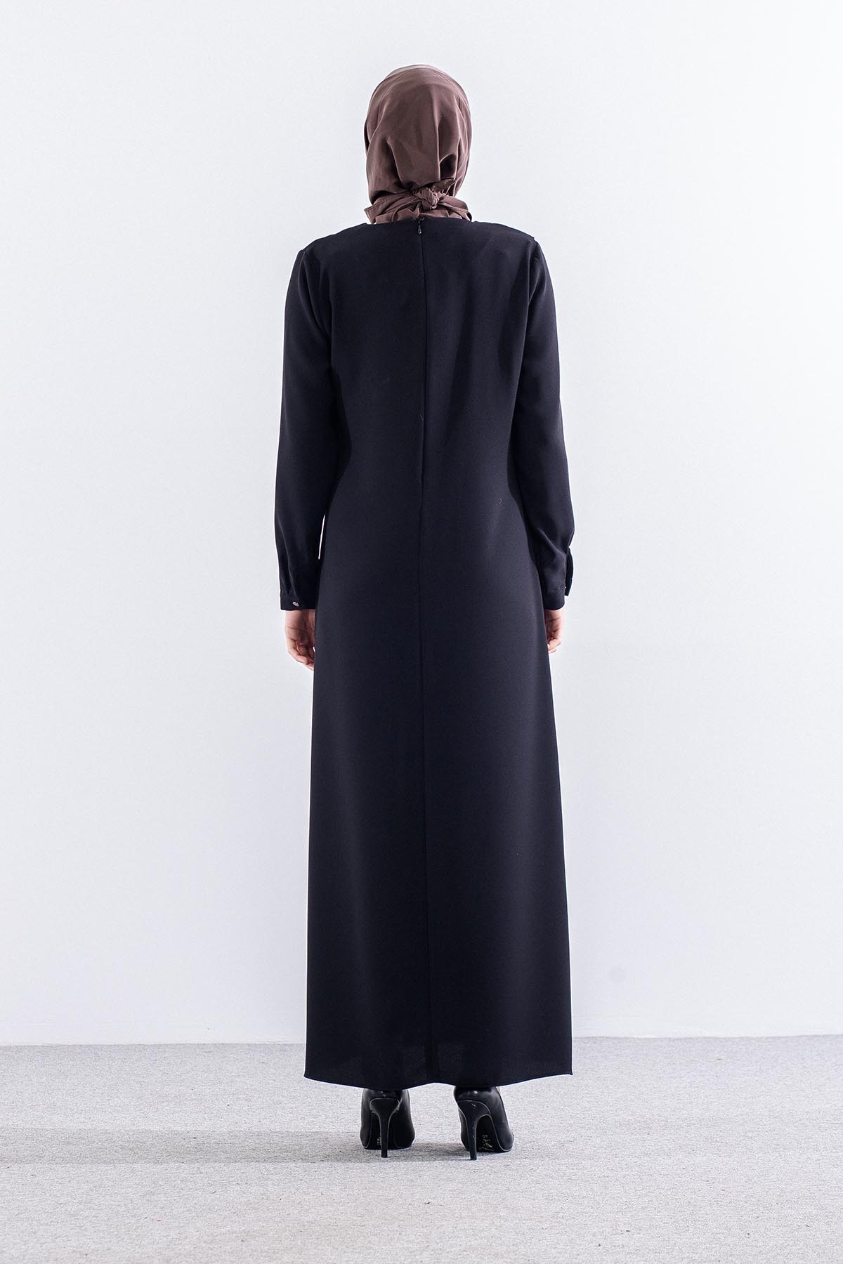 2559 Elbi̇se 42-50 Volan Detay - Siyah - 5