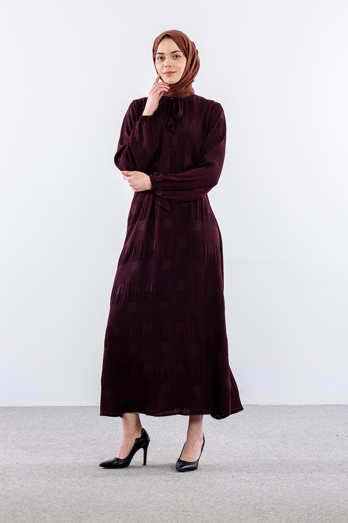 2591 Elbi̇se 40-48 Kare Sfn - Bordo - 2