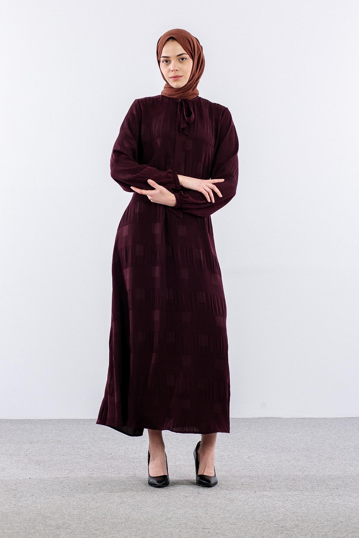 2591 Elbi̇se 40-48 Kare Sfn - Bordo - 3