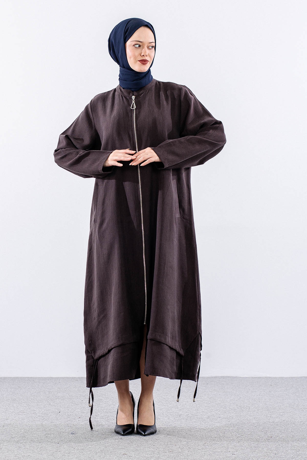 26114 Kap 44-46-48 Fermuar - Kahve - 1