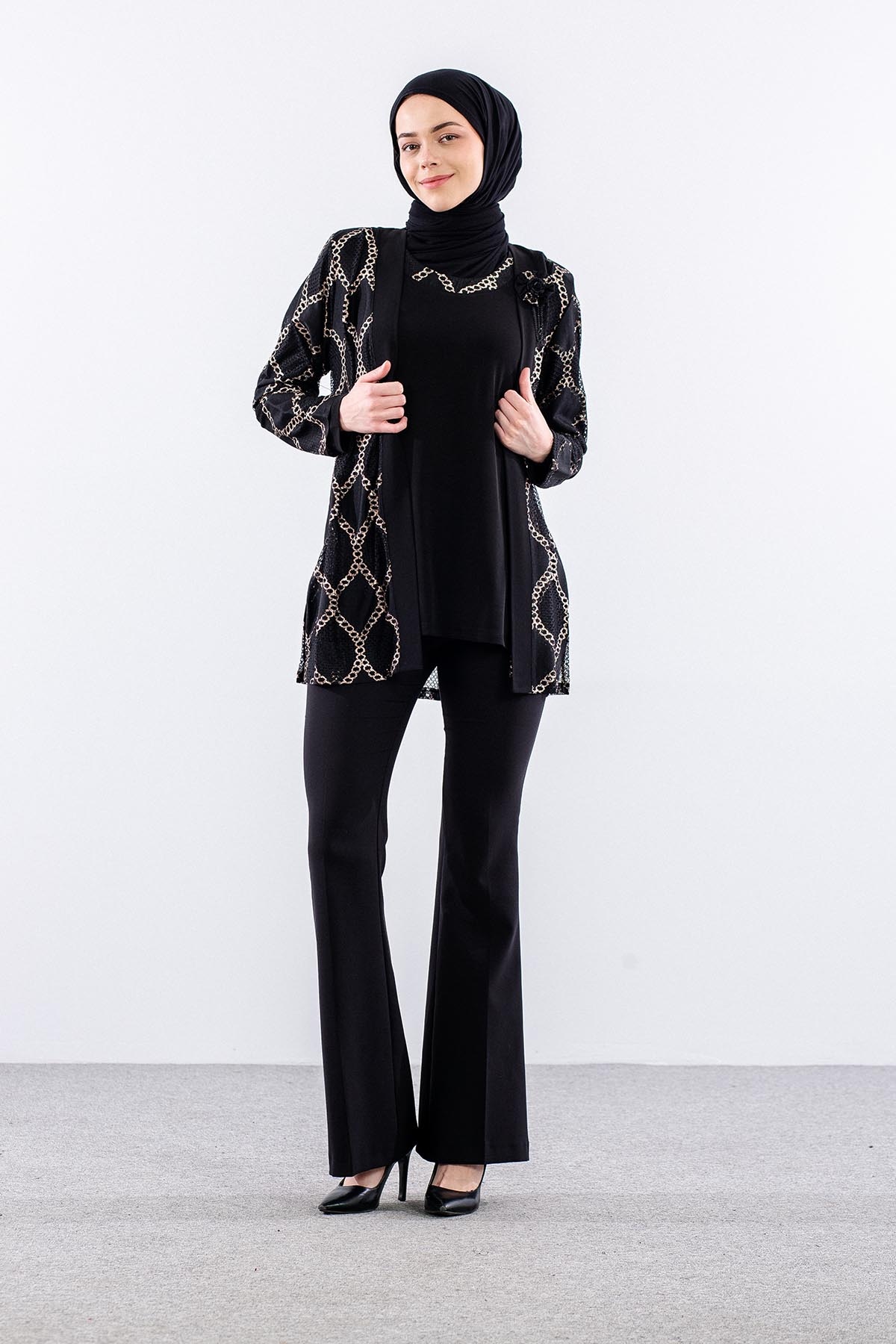 2806 2li̇ Bayan Bluz L-xl-xxl-3xl - Siyah - 2