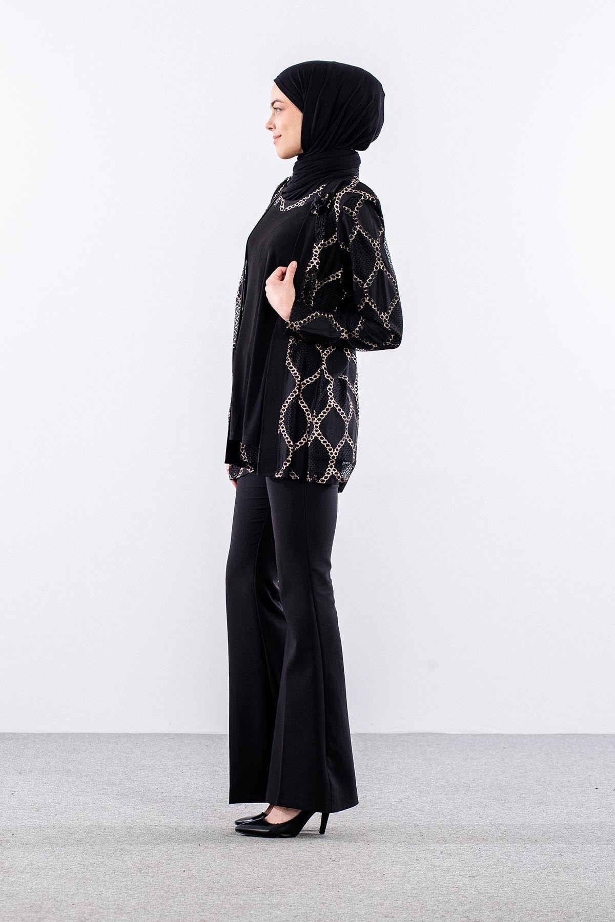 2806 2li̇ Bayan Bluz L-xl-xxl-3xl - Siyah - 4