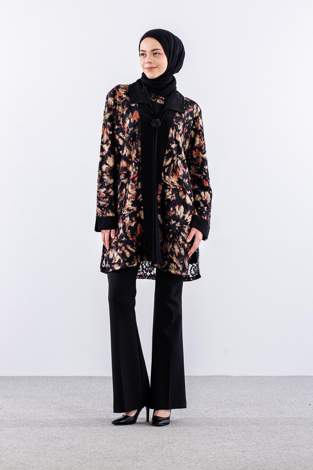 2815 2li̇ Bayan Bluz L-xl-xxl-3xl - Siyah - 1