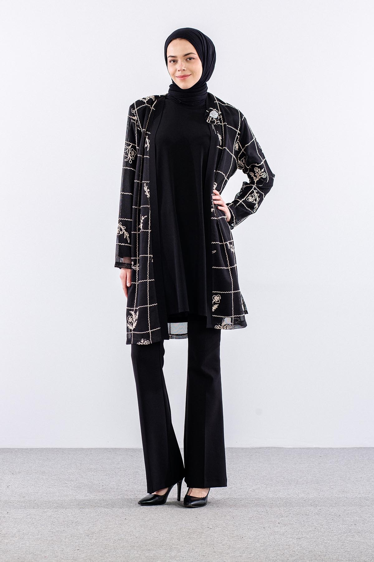2819 2li̇ Bayan Bluz L-xl-xxl-3xl - Siyah - 2