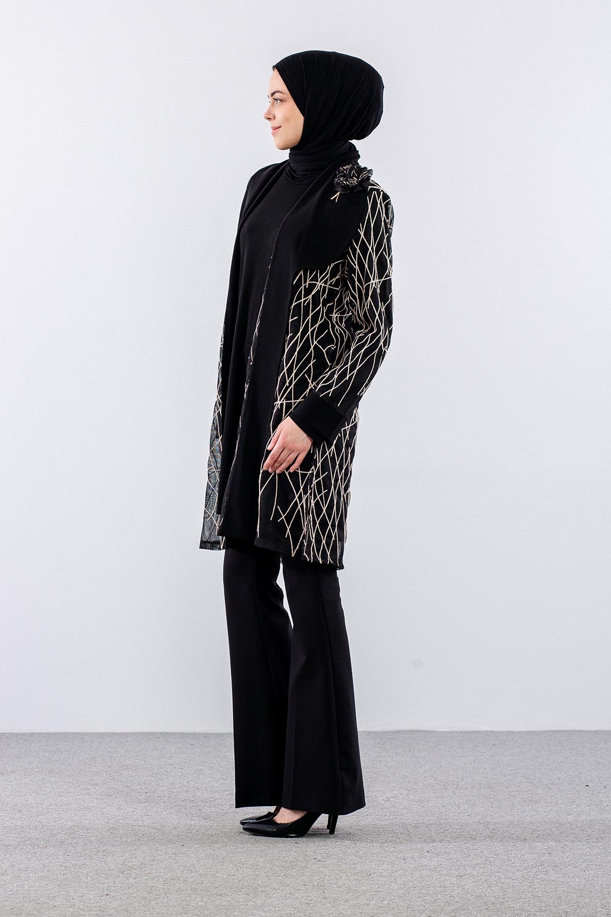 2821 2li̇ Bayan Bluz L-xl-xxl-3xl - Siyah - 4