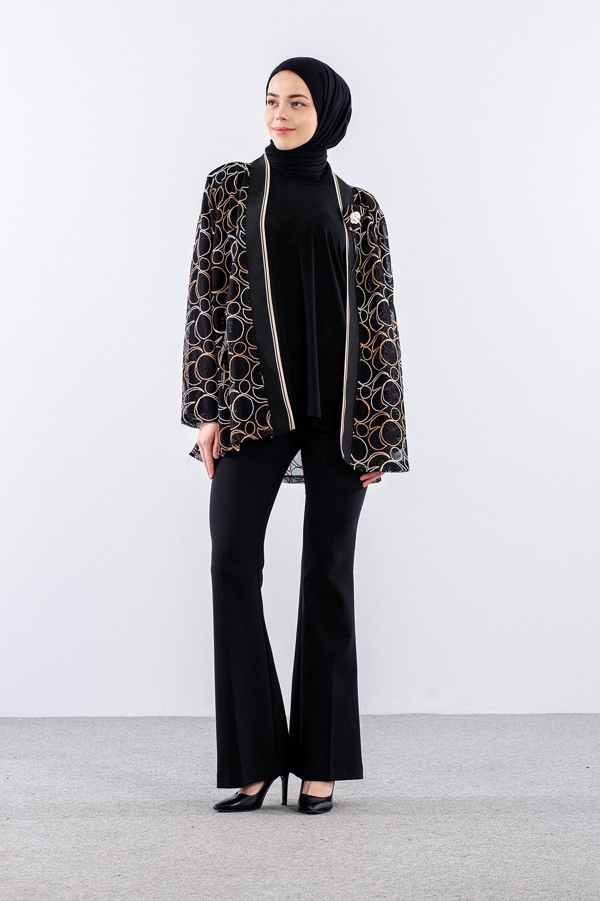 2824 2li̇ Bayan Bluz L-xl-xxl-3xl - Siyah - 1