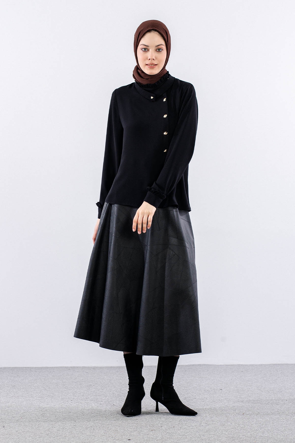 3078 Gömlek 40-48 - Siyah - 1