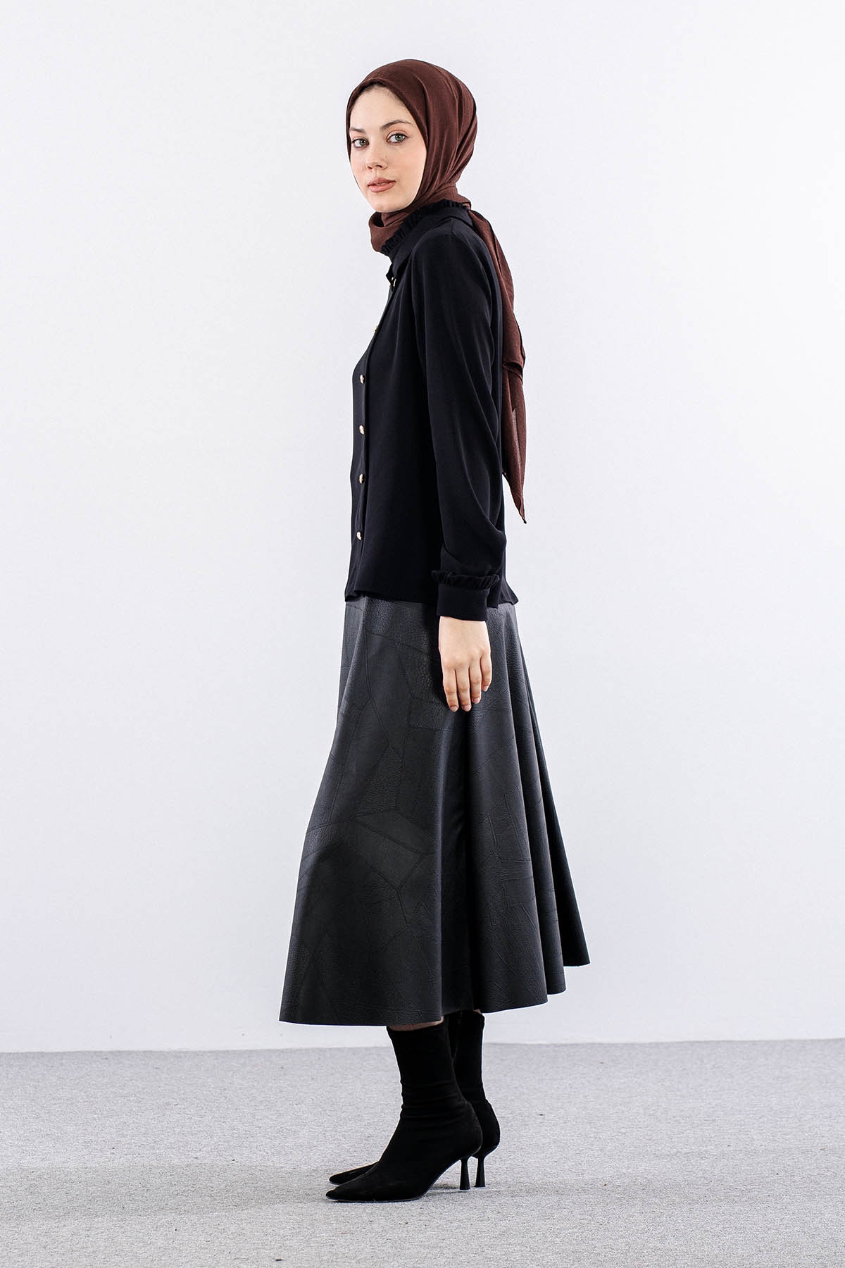 3078 Gömlek 40-48 - Siyah - 4