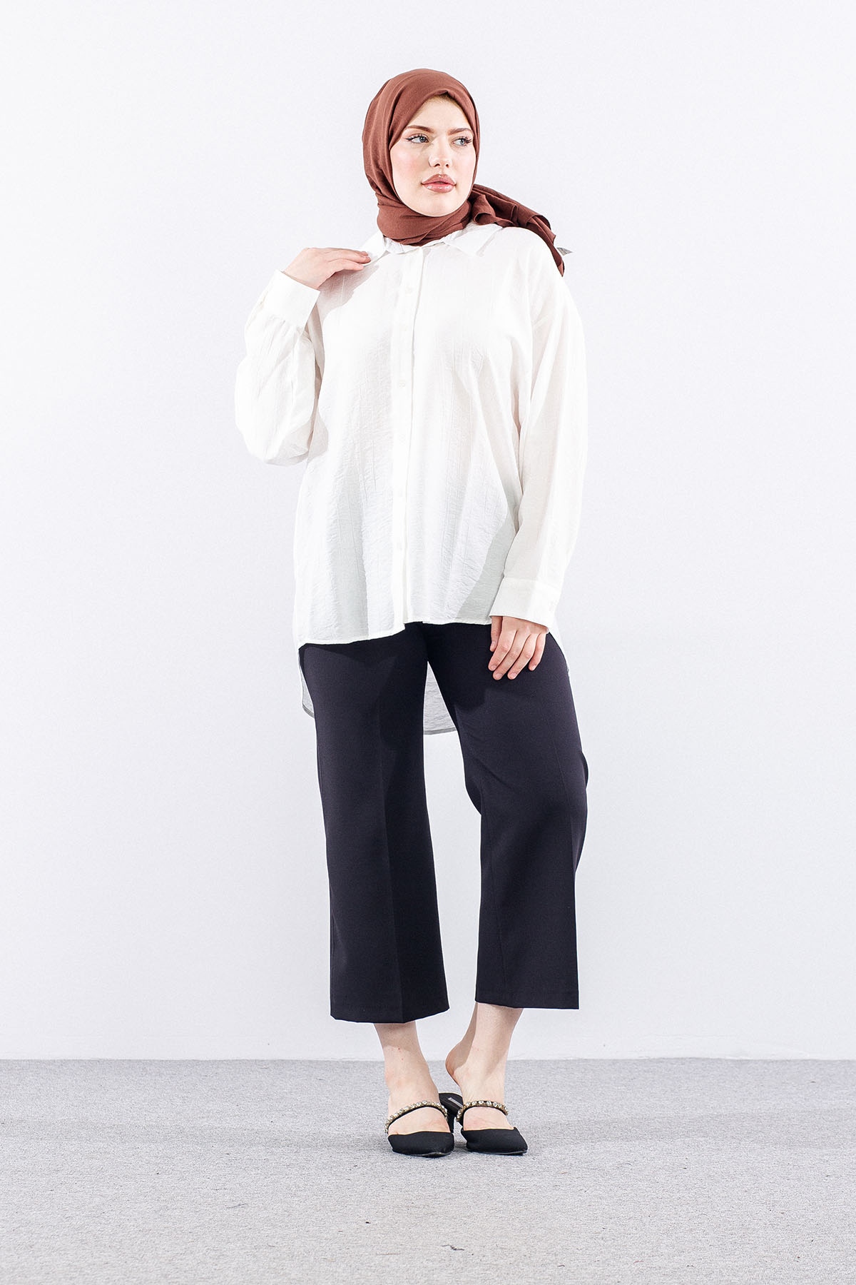 36470 Gömlek Tek - Ekru - 1