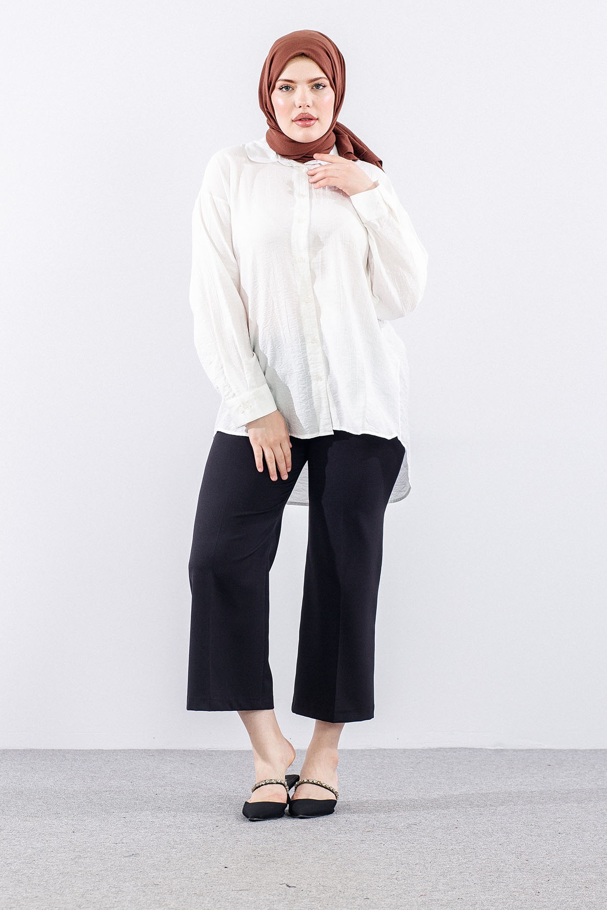 36470 Gömlek Tek - Ekru - 2