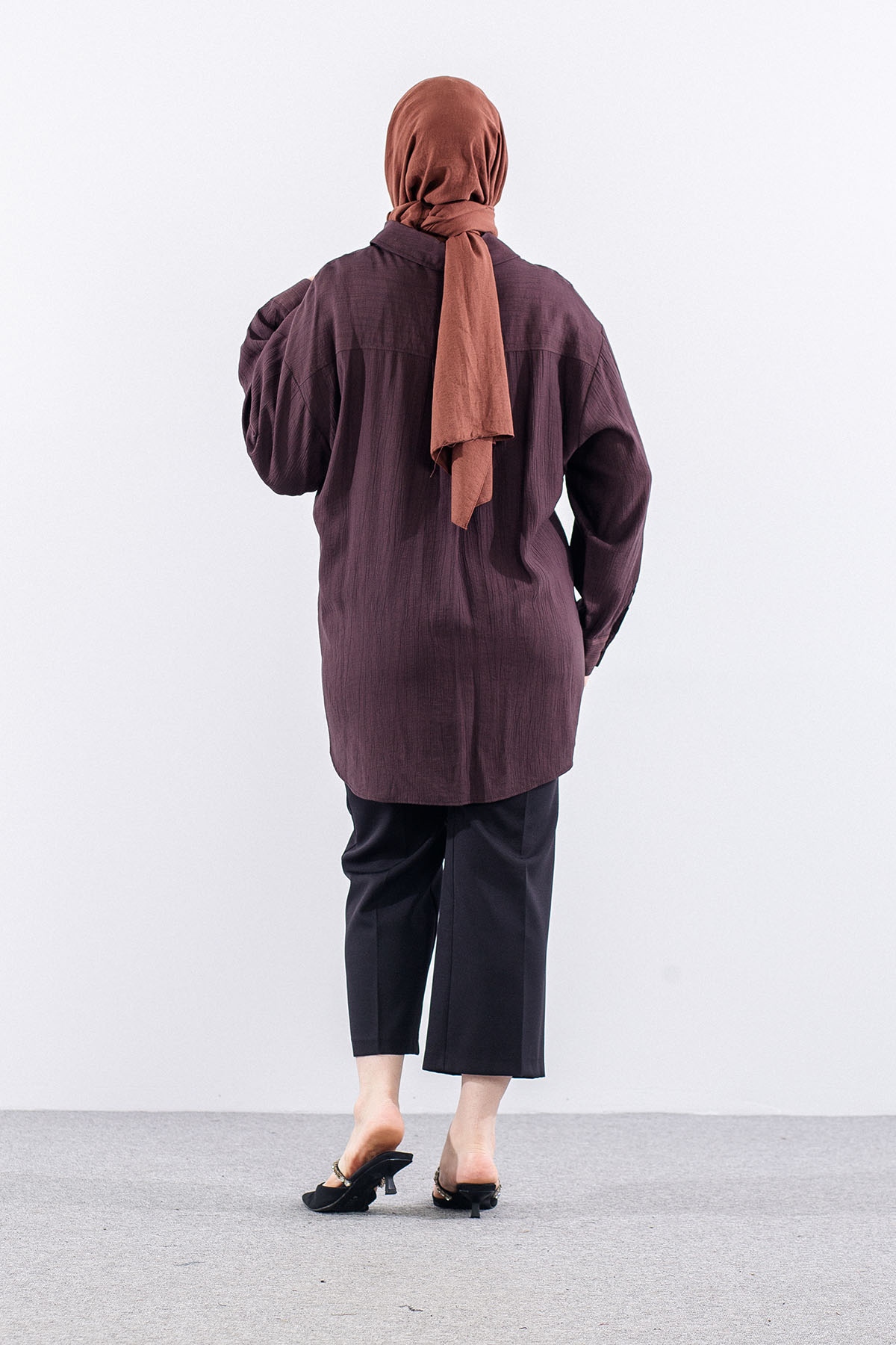 36470 Gömlek Tek - Kahve - 4