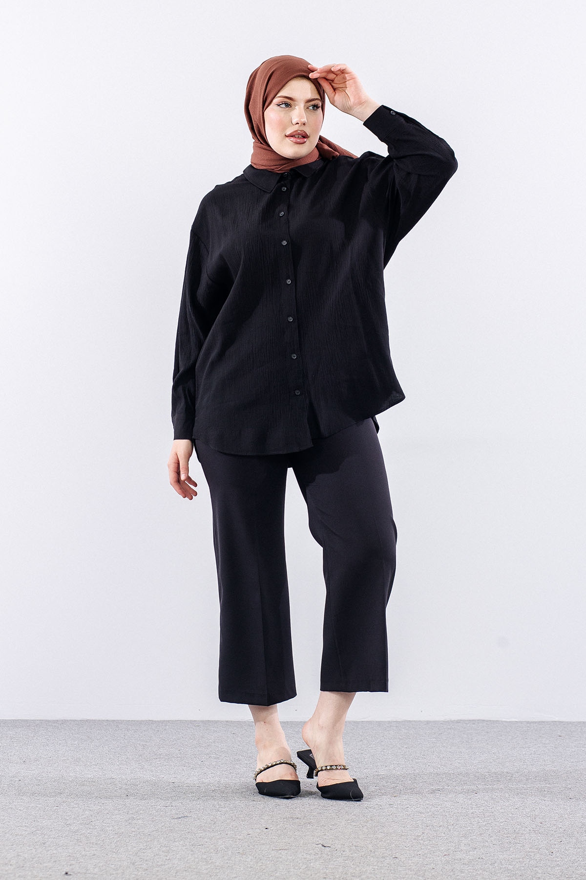 36470 Gömlek Tek - Siyah - 1