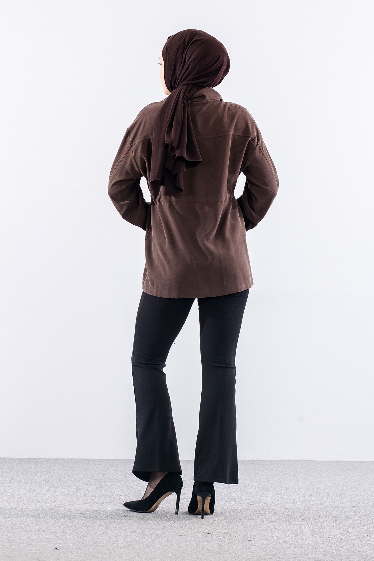 36624 Fermuarli Kap Tek - Kahve - 4