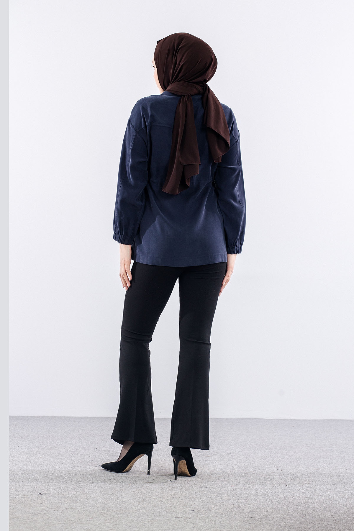 36624 Fermuarli Kap Tek - Lacivert - 4