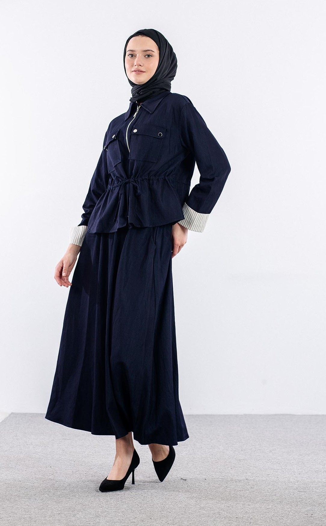36822 E.takim S-m-l Denim Gorunum - Lacivert - 2