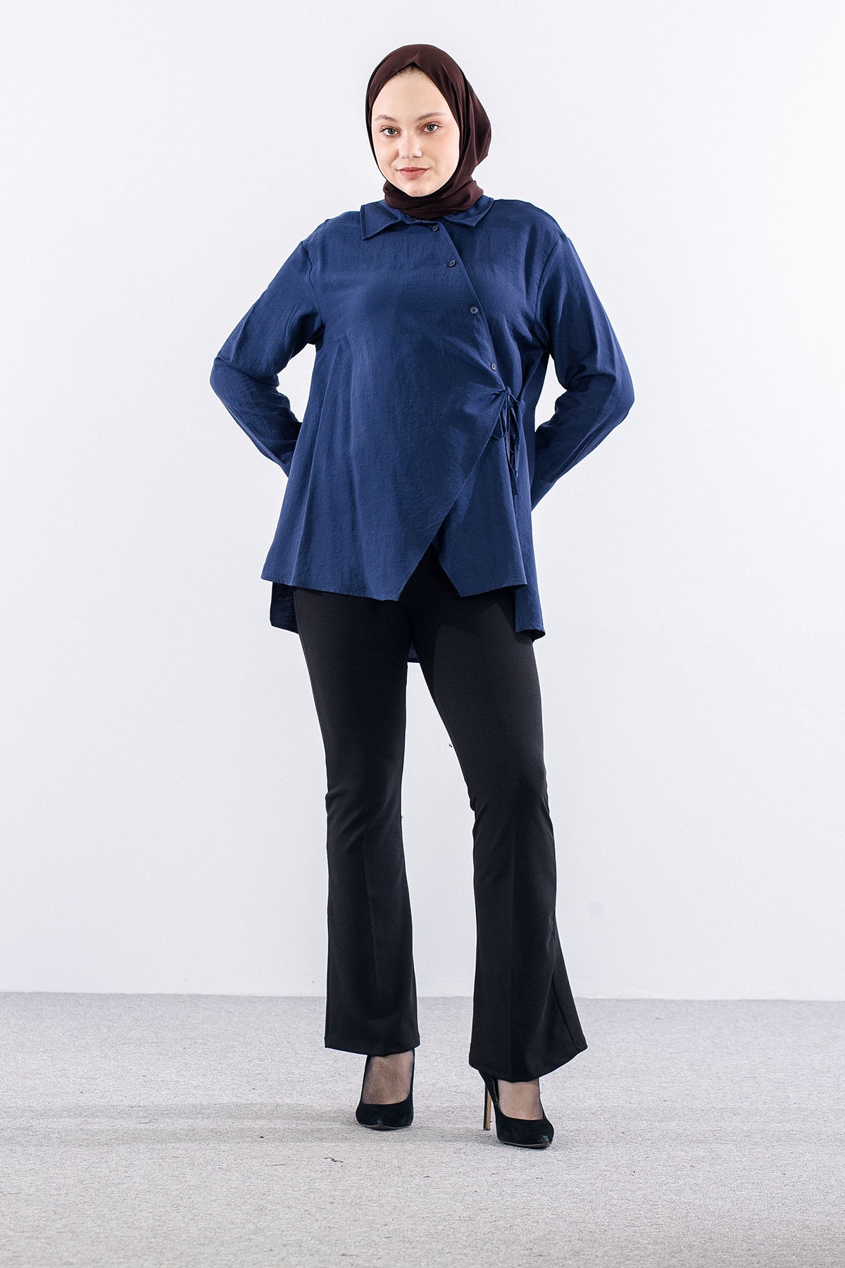 36894 Gömlek Tek Bagli - Lacivert - 1