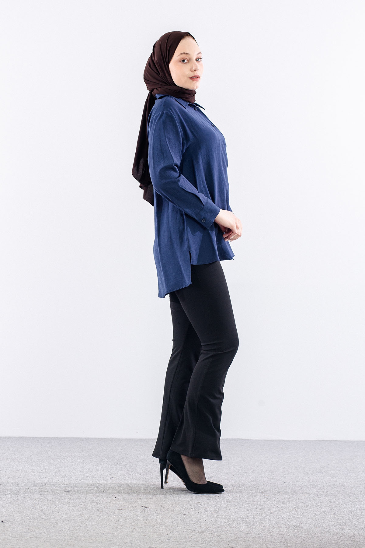 36894 Gömlek Tek Bagli - Lacivert - 3