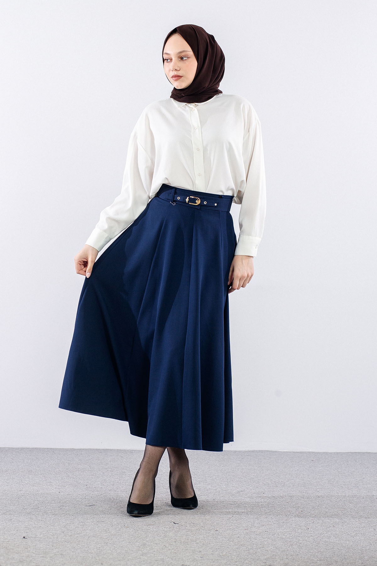 3698 Etek 38-46 (8parçali) - Lacivert - 1