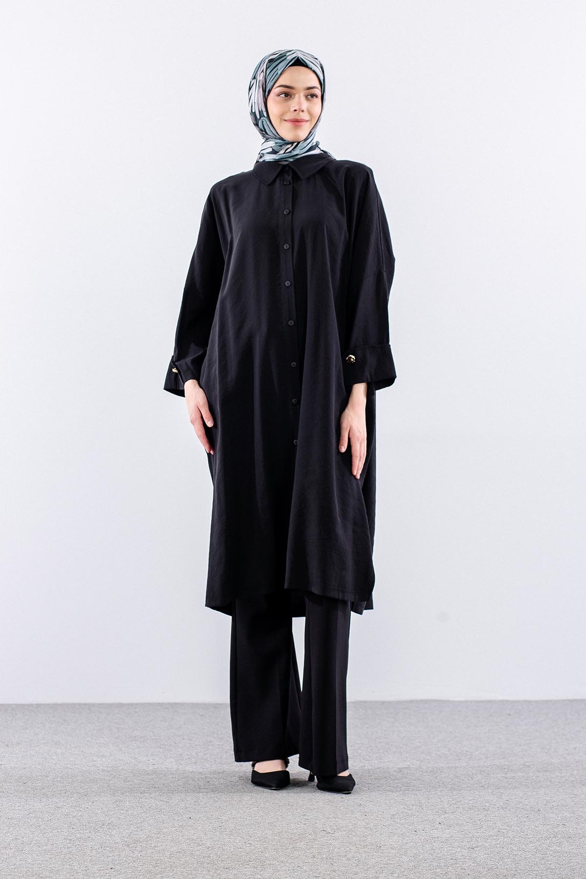 37199 Tunik Tek Manset - Siyah - 1